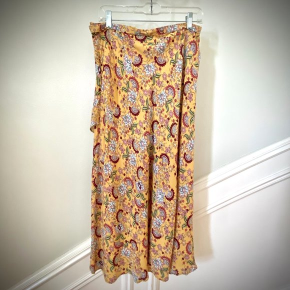 Sanctuary (Anthropologie) NWT Faux Wrap Floral Midi Skirt - Picture 4 of 11